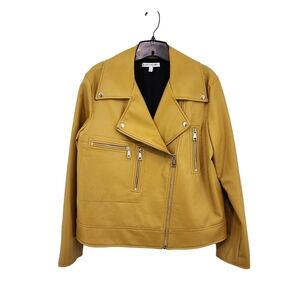 Elizabeth and James Women's Lined Faux Leather Moto Jacket - L